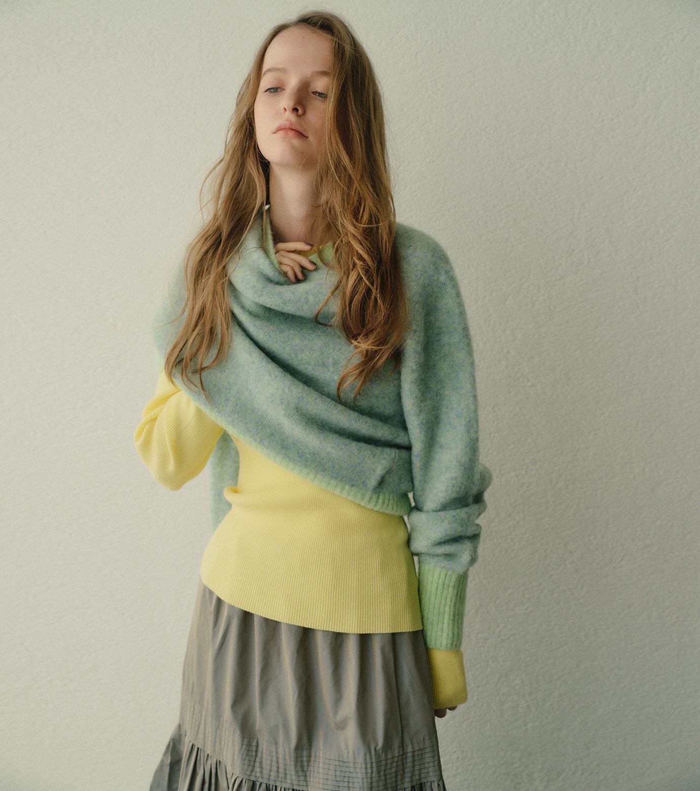 Color-Contrast Roundneck Pullover