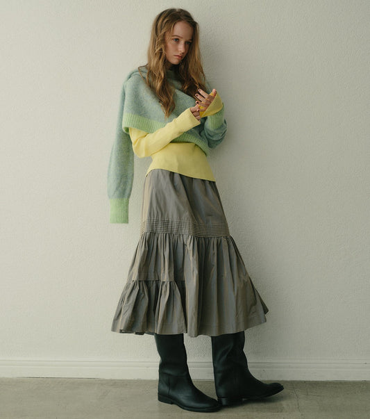 Color-Contrast Roundneck Pullover
