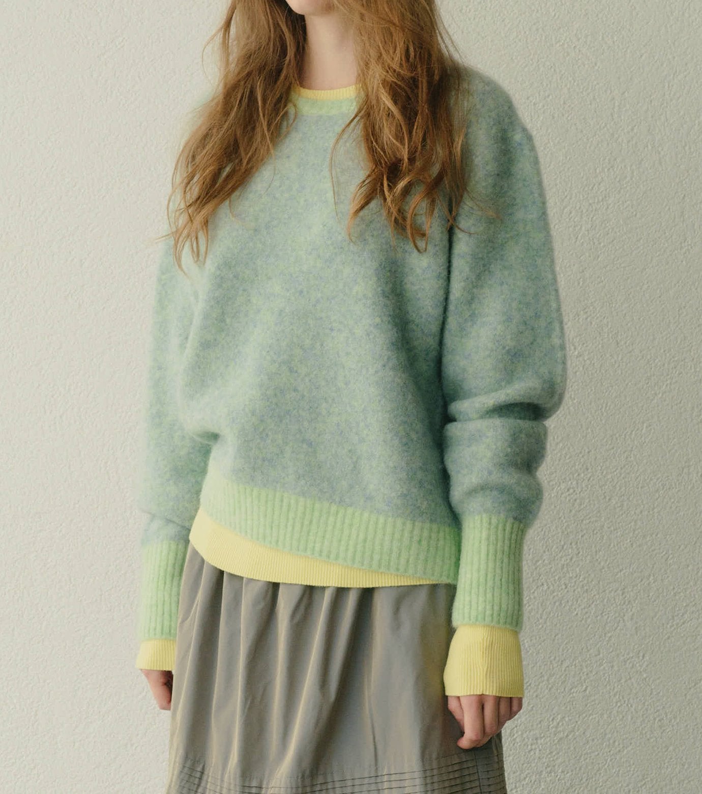 Color-Contrast Roundneck Pullover