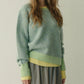 Color-Contrast Roundneck Pullover