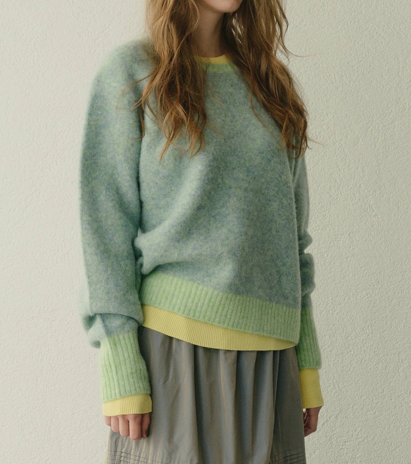 Color-Contrast Roundneck Pullover