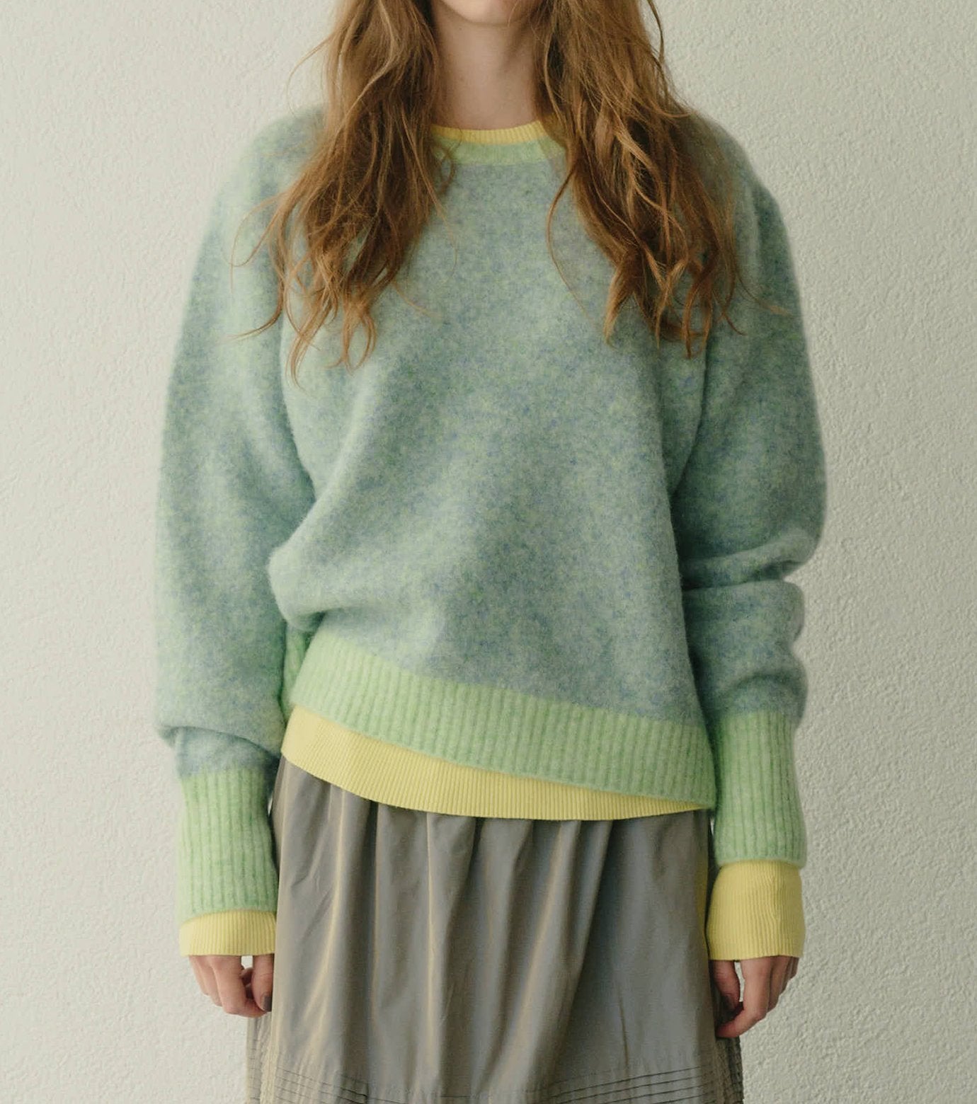 Color-Contrast Roundneck Pullover