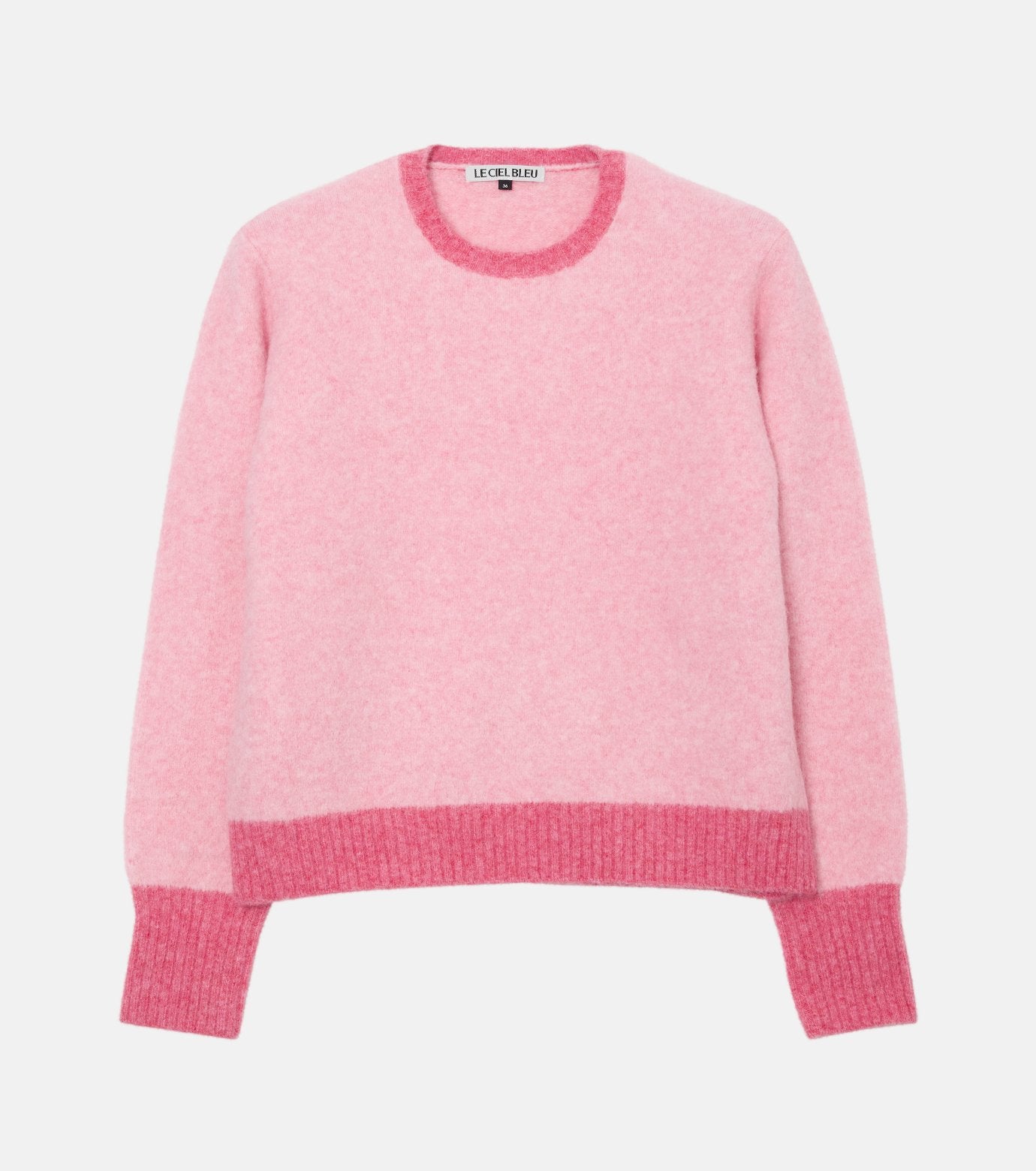 Color-Contrast Roundneck Pullover