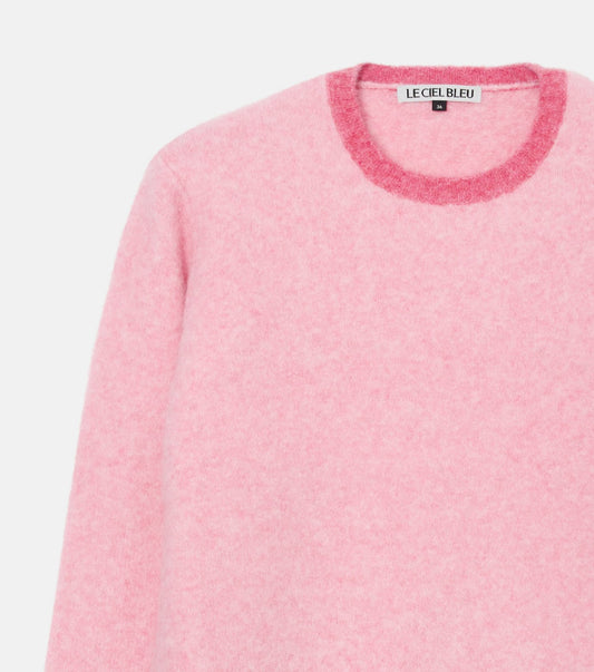 Color-Contrast Roundneck Pullover