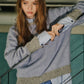 Color-Contrast Roundneck Pullover
