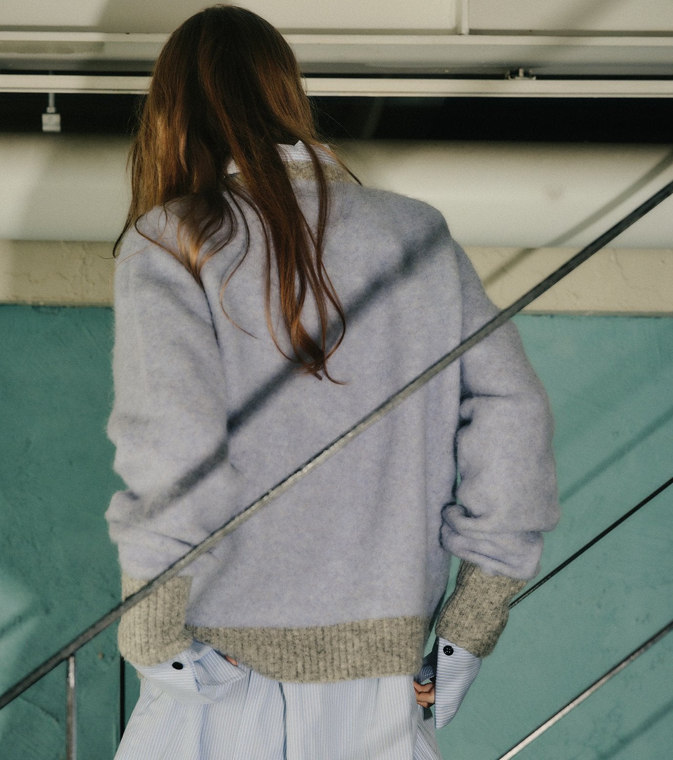 Color-Contrast Roundneck Pullover