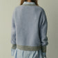Color-Contrast Roundneck Pullover