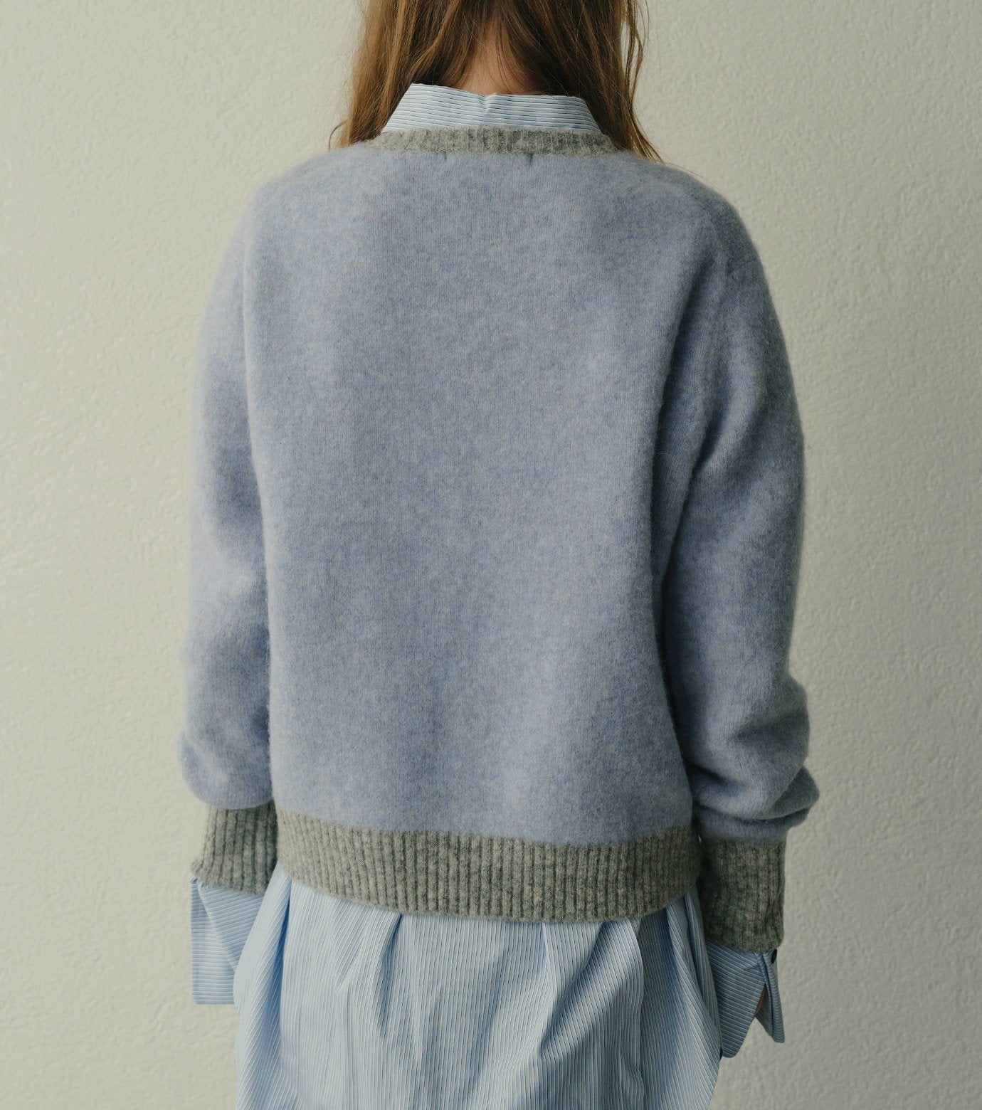 Color-Contrast Roundneck Pullover