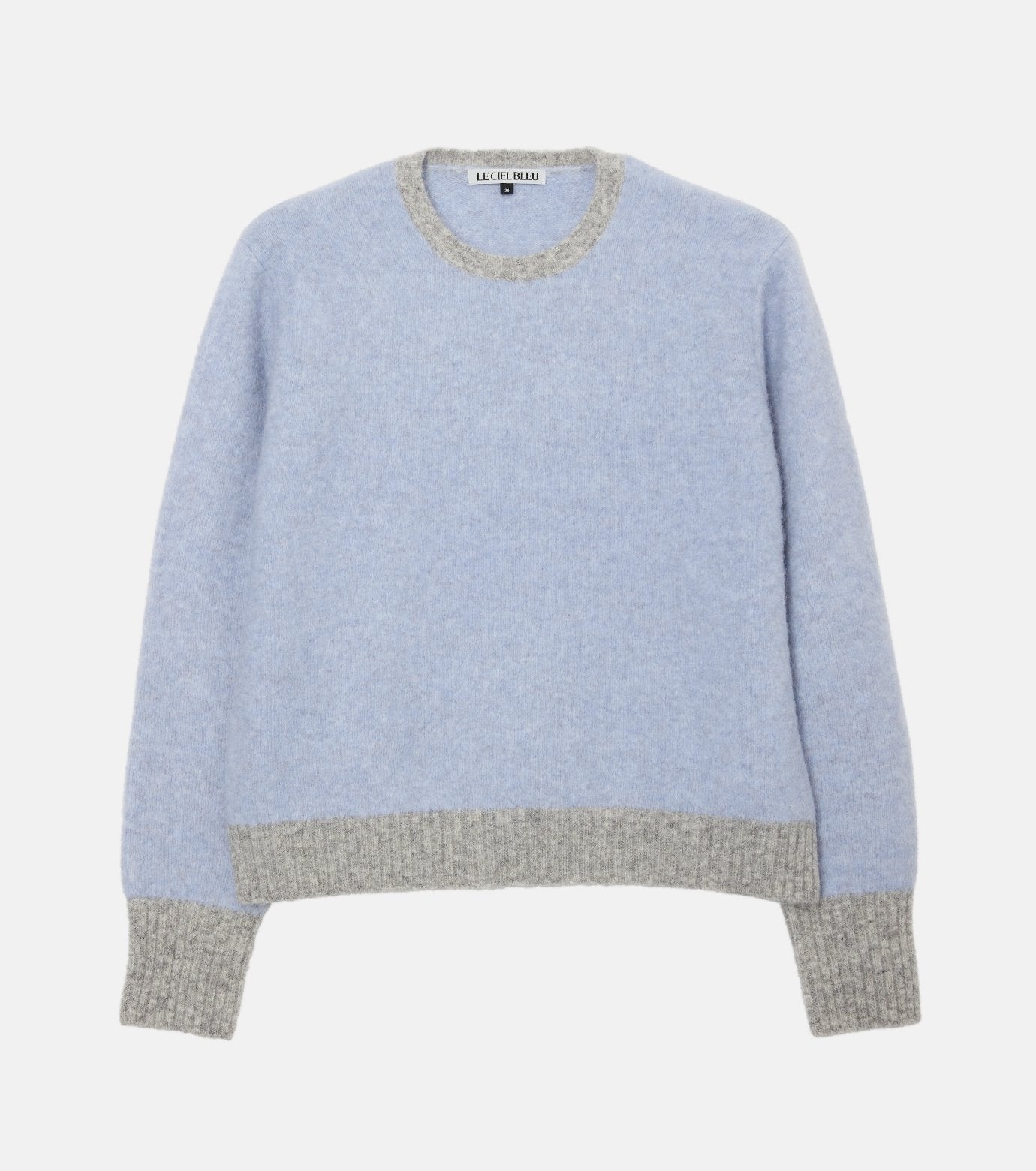 Color-Contrast Roundneck Pullover