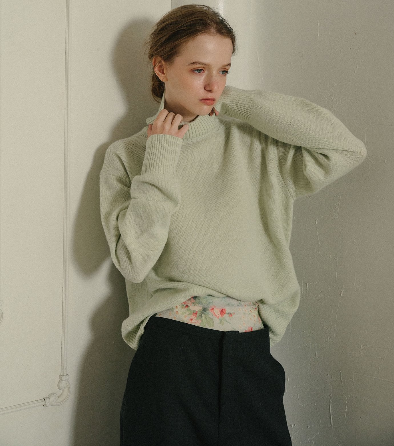 Turtle-Neck Knit Pullover