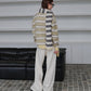 Brushed Mohair Striped Pullover