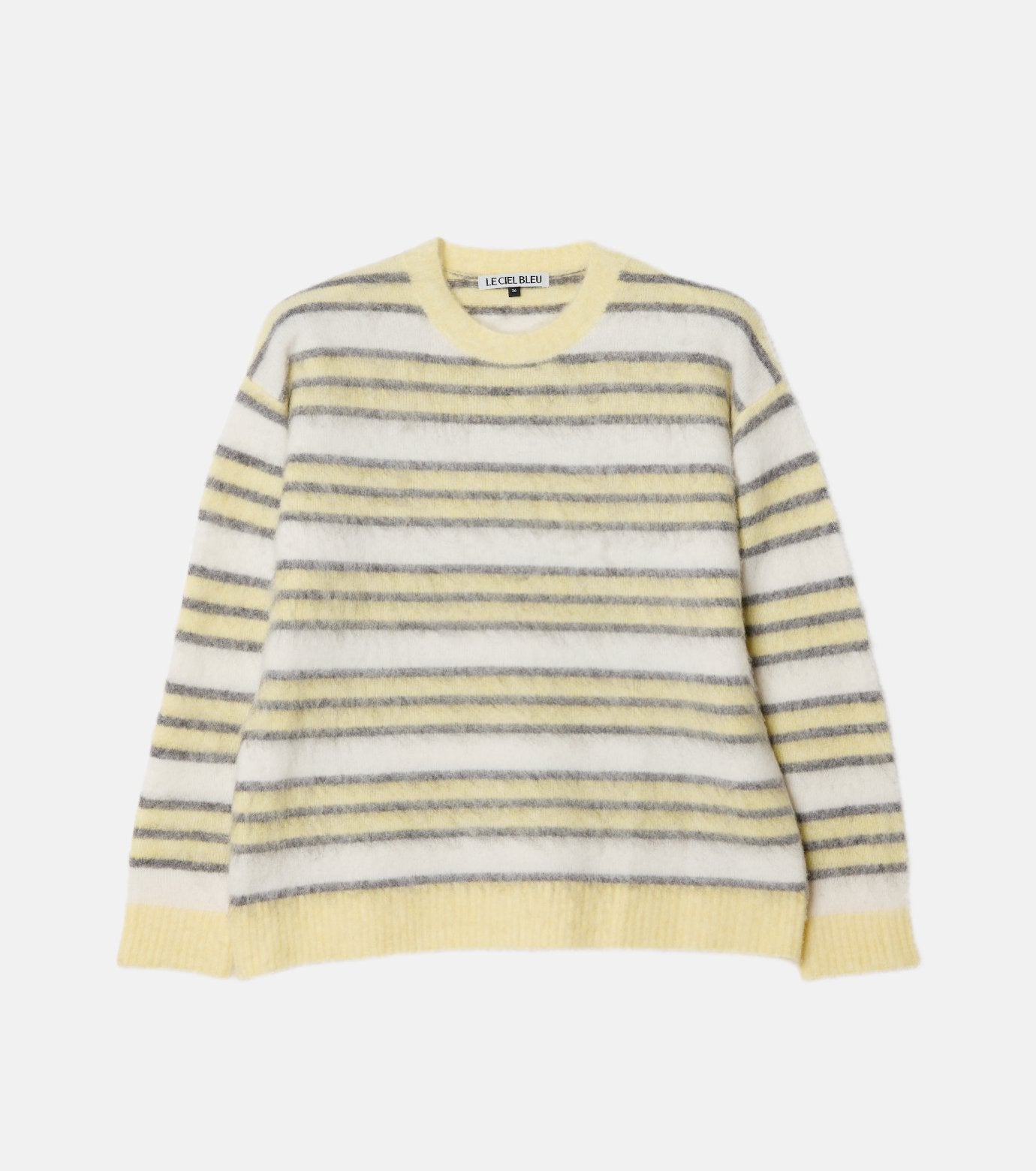 Brushed Mohair Striped Pullover