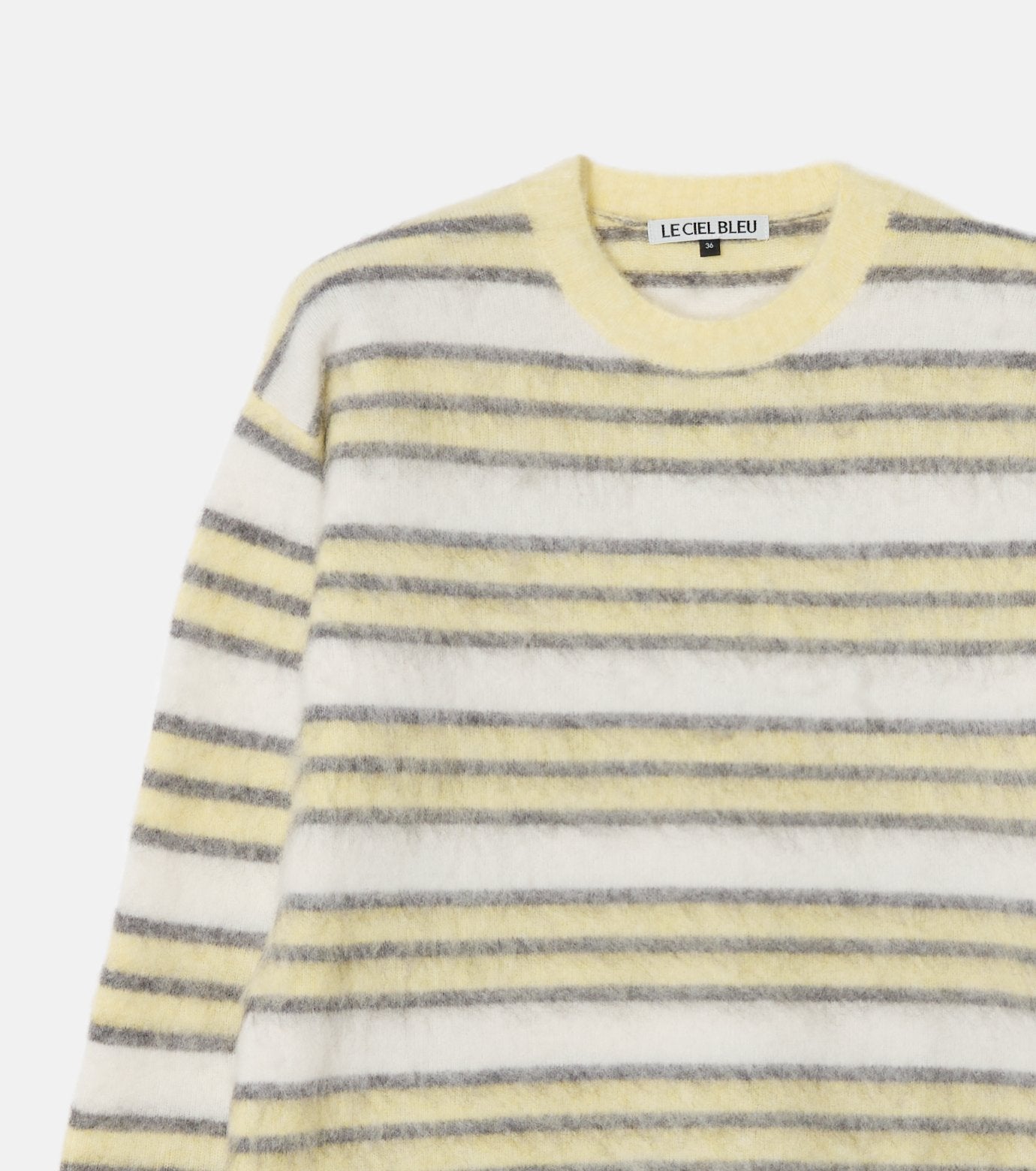 Brushed Mohair Striped Pullover