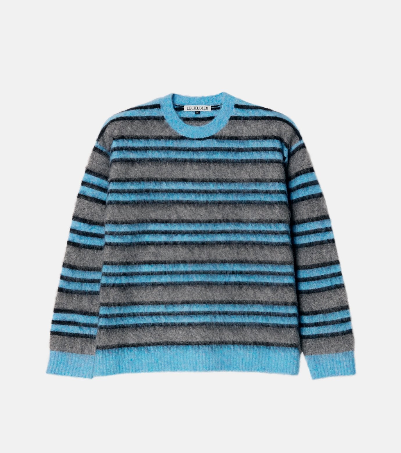 Brushed Mohair Striped Pullover