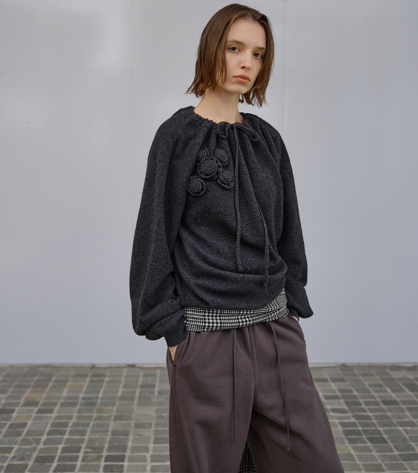 Gathered Neckline Pullover