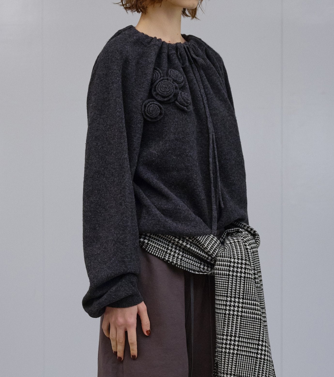 Gathered Neckline Pullover