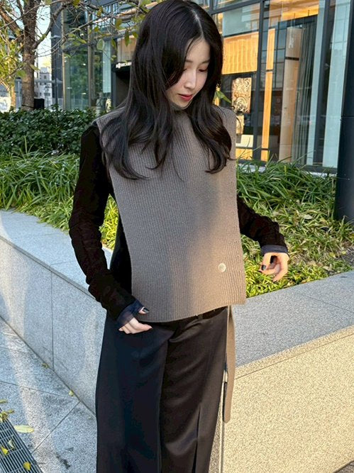 Asymmetric Knit Vest