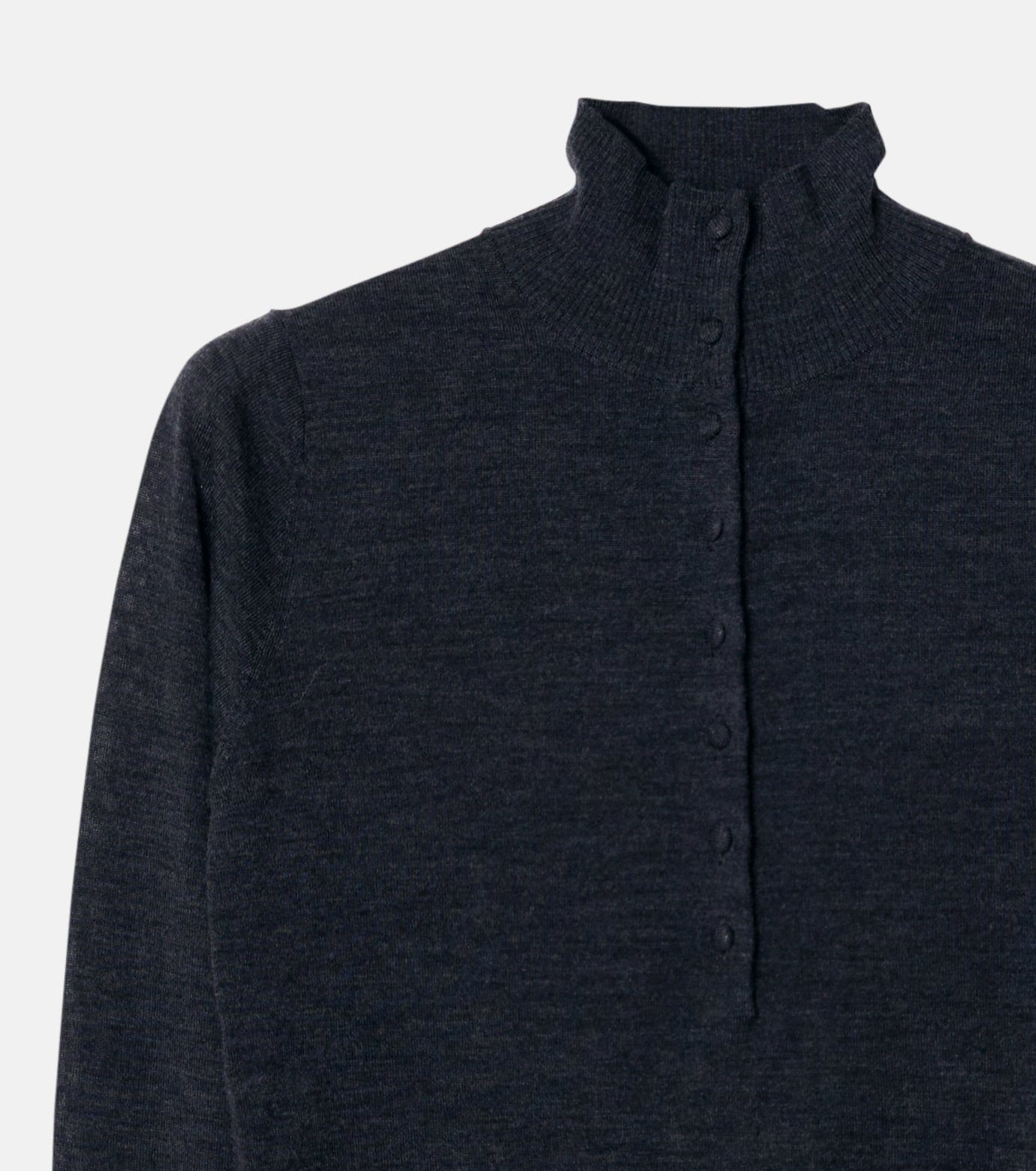 Button-Front High Neck Knit