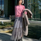 Button-Front High Neck Knit