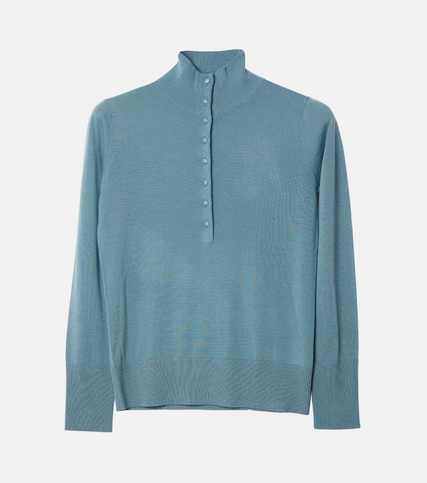 Button-Front High Neck Knit