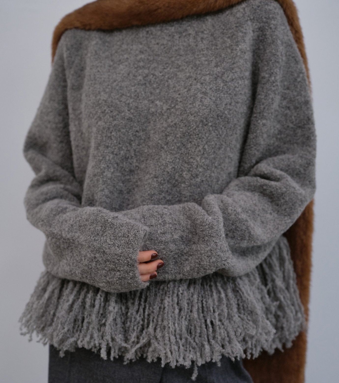 Fringe-Hem Pullover