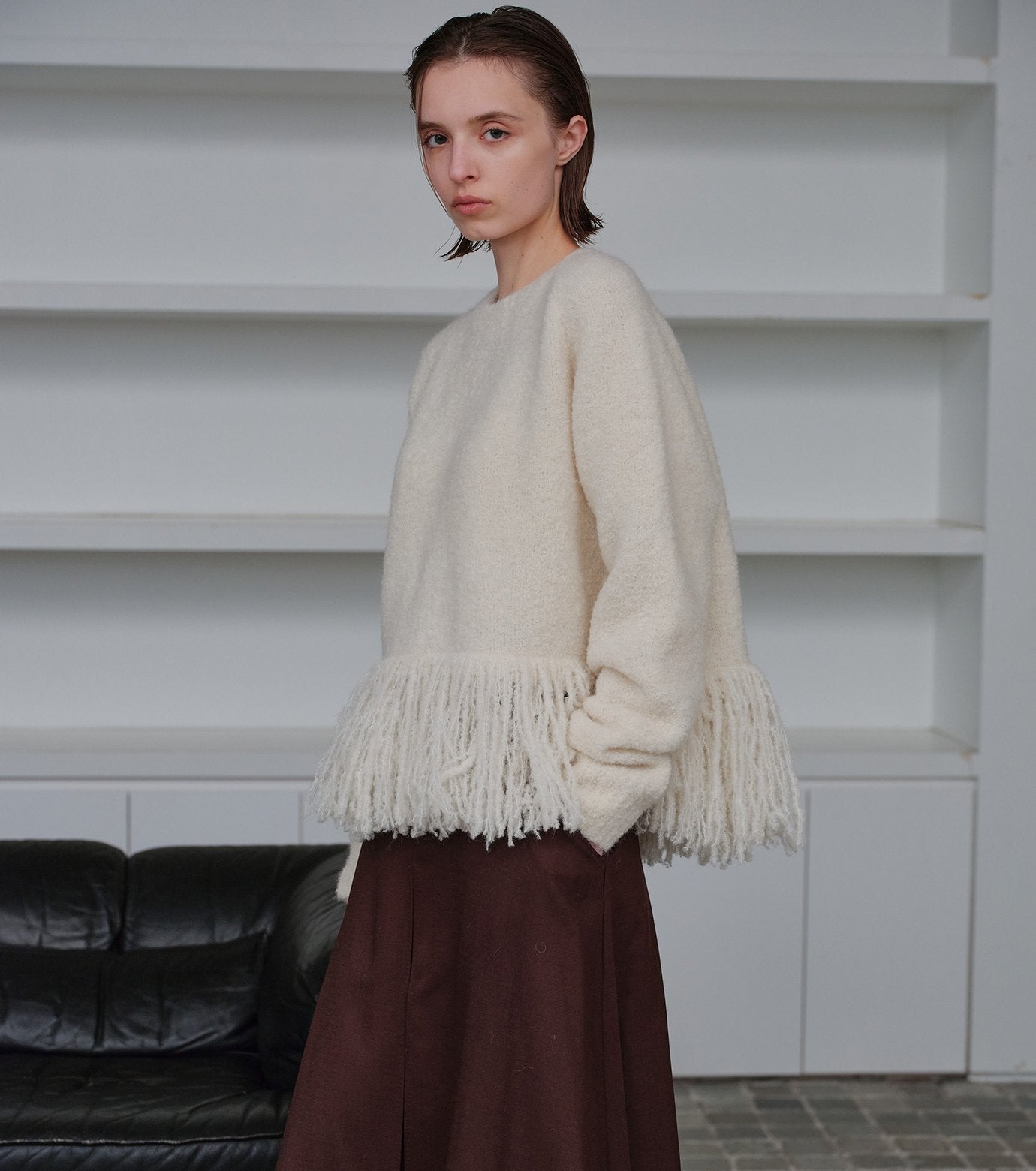 Fringe-Hem Pullover