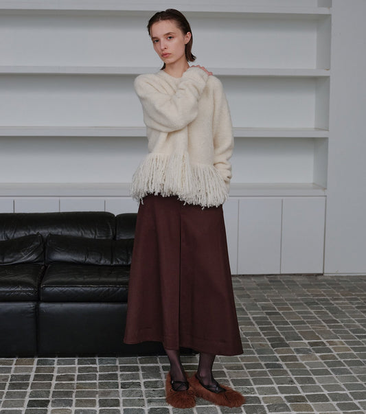 Fringe-Hem Pullover