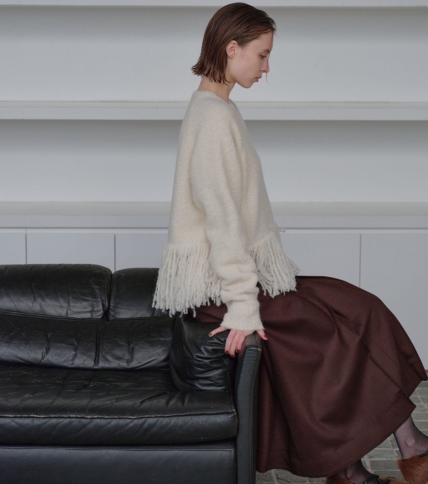 Fringe-Hem Pullover