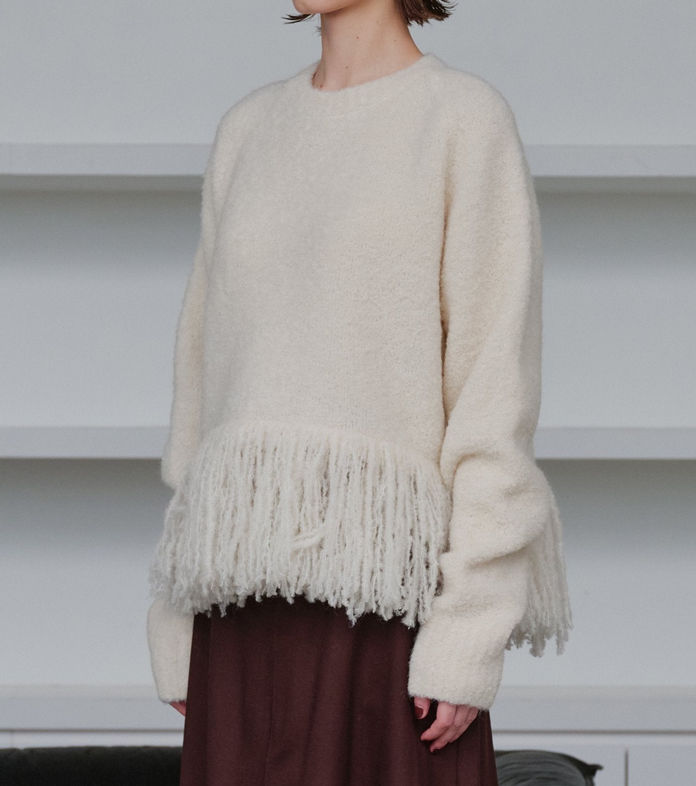 Fringe-Hem Pullover