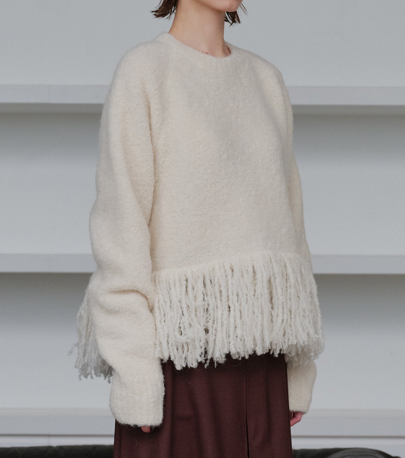 Fringe-Hem Pullover