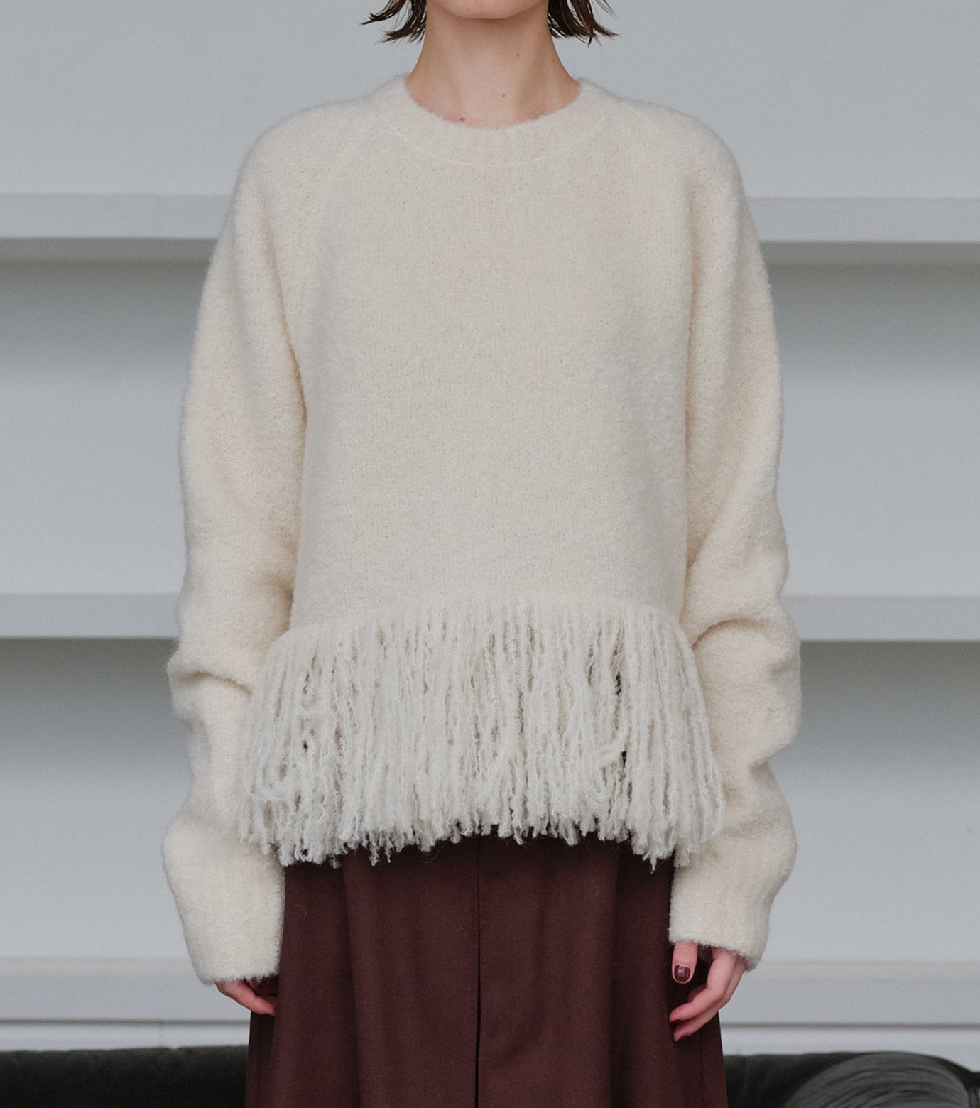 Fringe-Hem Pullover
