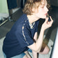 Boxy T-shirt w/Pearl Embellishment