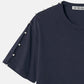 Boxy T-shirt w/Pearl Embellishment