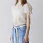Dot Tulle Shortsleeve Blouse