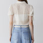 Dot Tulle Shortsleeve Blouse