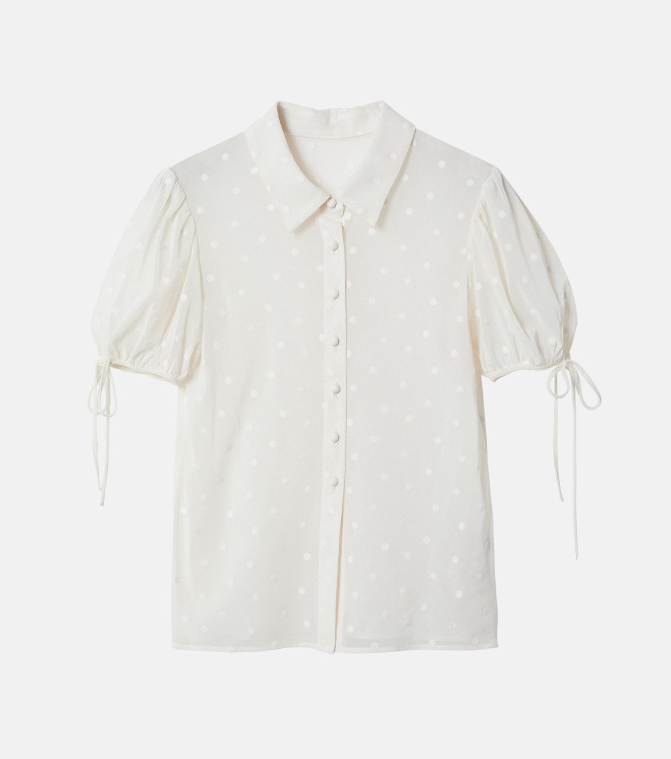 Dot Tulle Shortsleeve Blouse