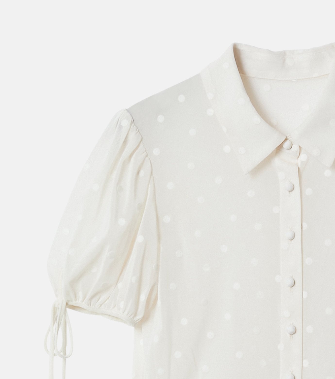 Dot Tulle Shortsleeve Blouse