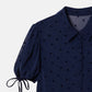 Dot Tulle Shortsleeve Blouse