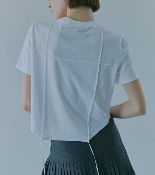 T-Shirt w/Ribbon Tie Hem