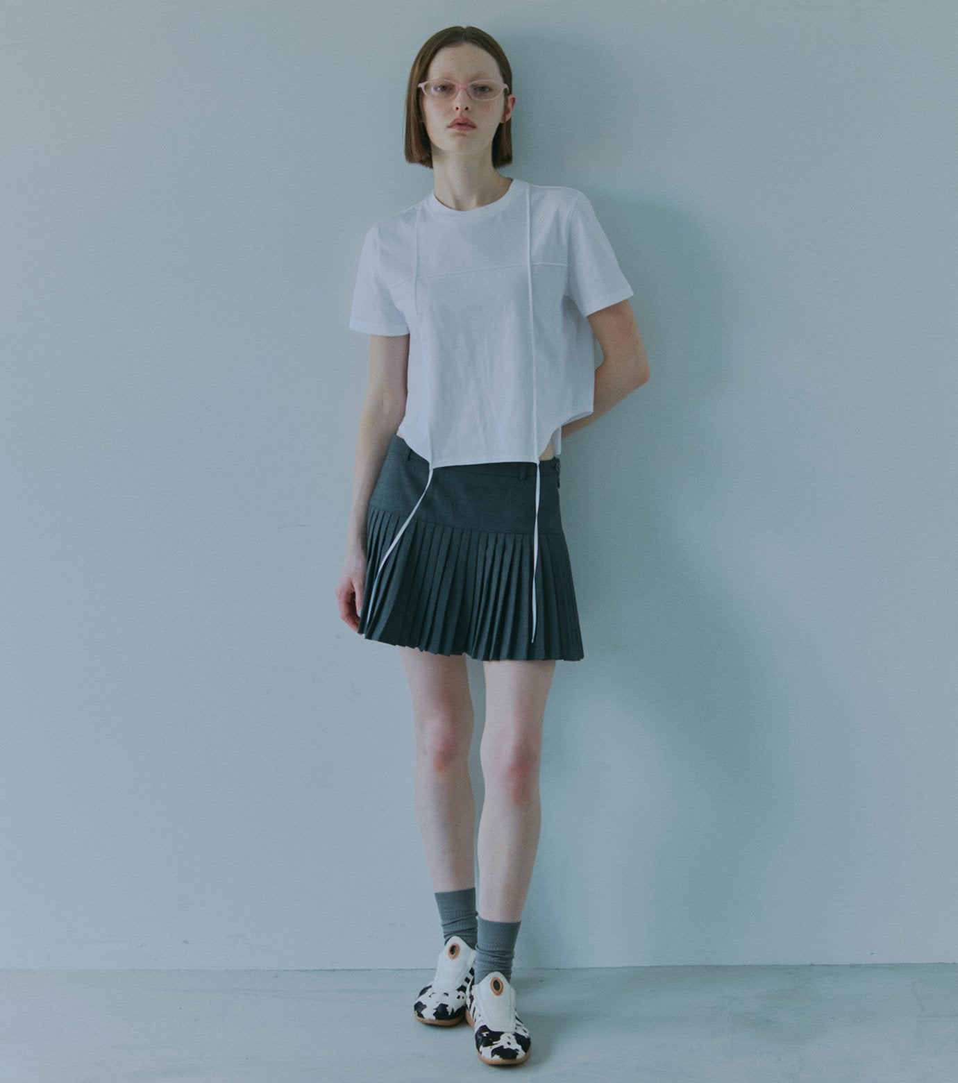 T-Shirt w/Ribbon Tie Hem