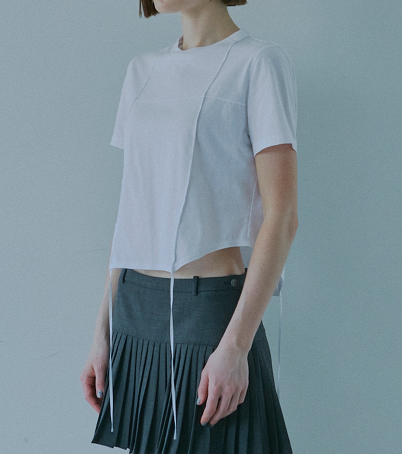 T-Shirt w/Ribbon Tie Hem