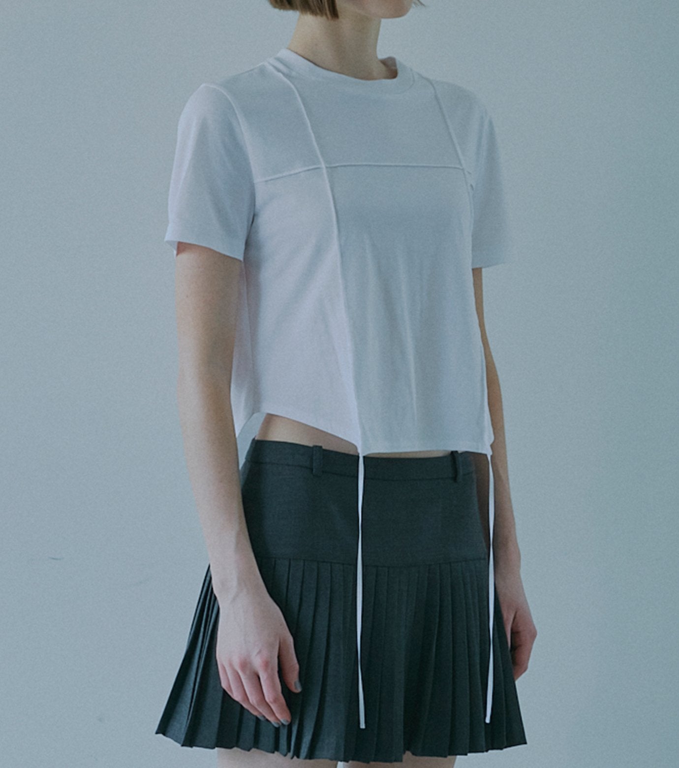 T-Shirt w/Ribbon Tie Hem