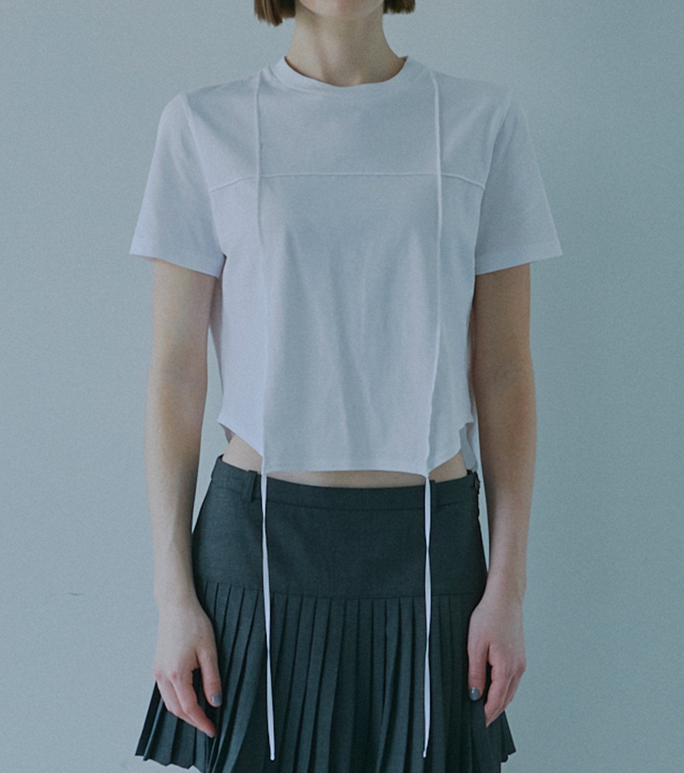 T-Shirt w/Ribbon Tie Hem