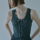 Ribbon-trimmed Neckline Tank
