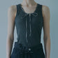 Ribbon-trimmed Neckline Tank