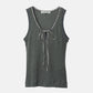 Ribbon-trimmed Neckline Tank