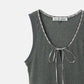 Ribbon-trimmed Neckline Tank