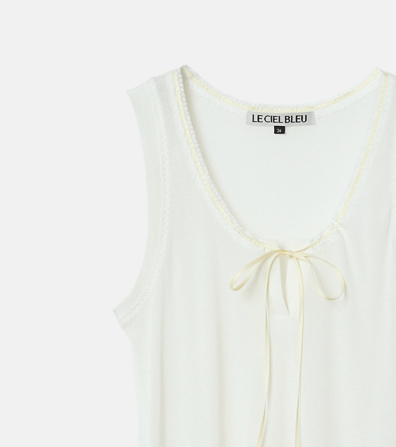 Ribbon-trimmed Neckline Tank