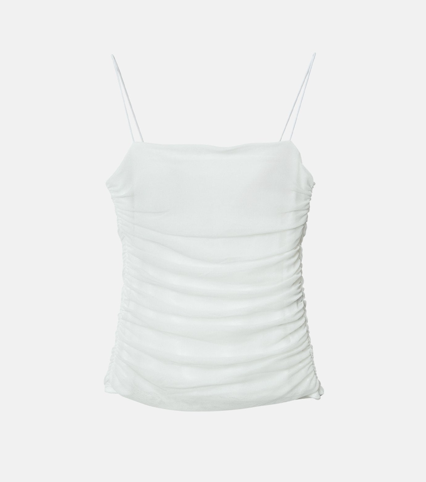Ruched Tulle Cami Top