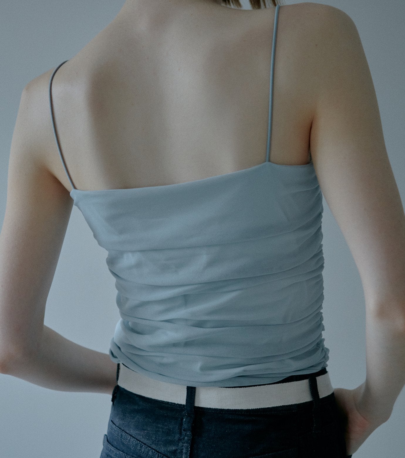 Ruched Tulle Cami Top